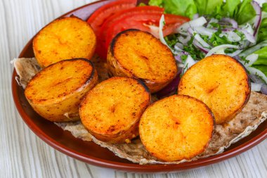 Fırında patates vejetaryen Barbekü