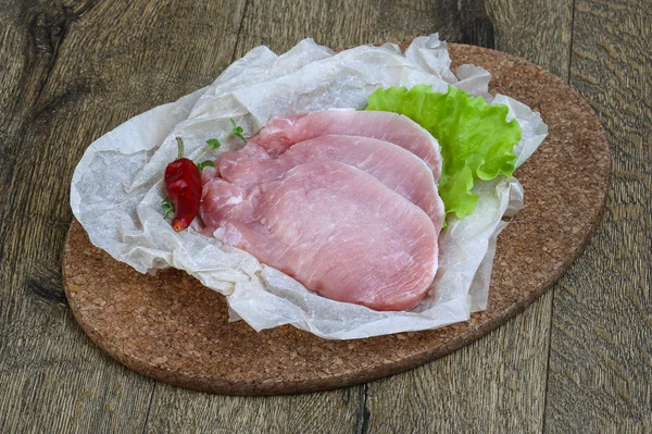 Ruwe varkensvlees biefstuk — Stockfoto