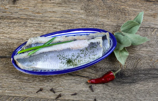 Filetto di aringa con aneto — Foto Stock