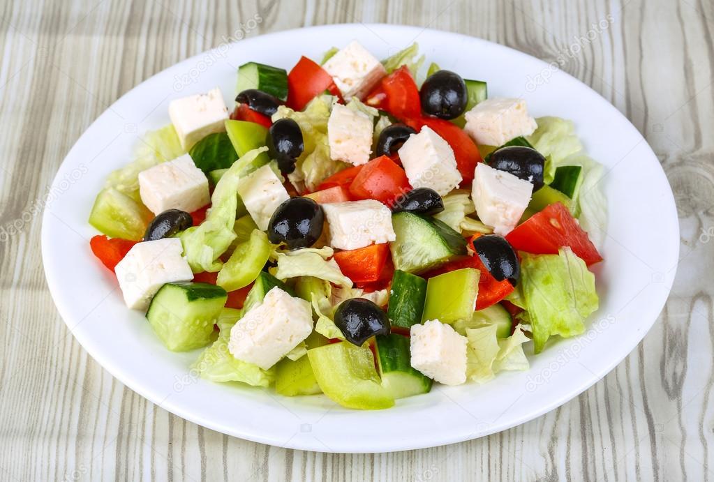 Freshly maked Greek salad