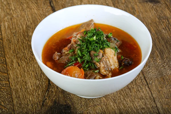 Rindfleisch- und Gemüsesuppe — Stockfoto