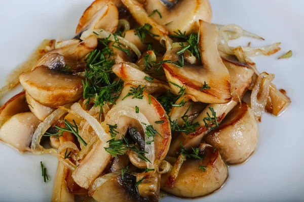 Roasted mushrooms with dill — Stock Photo, Image