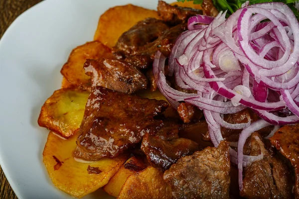 Roast meat with potato — Stock Photo, Image