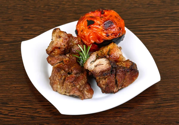 Carne de porco grelhada shaslik — Fotografia de Stock