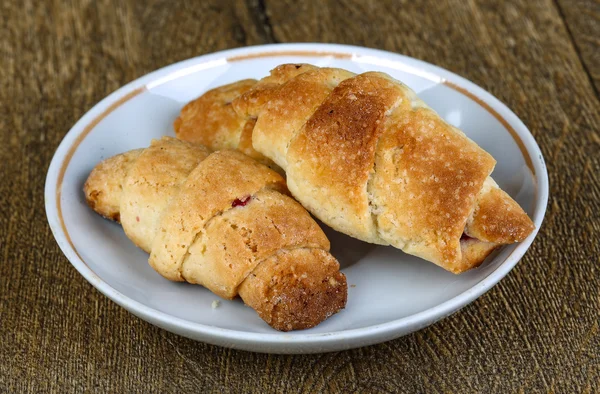 Pastelería con mermelada para el desayuno — Foto de Stock