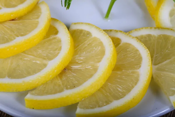 Sour ripe Sliced lemon