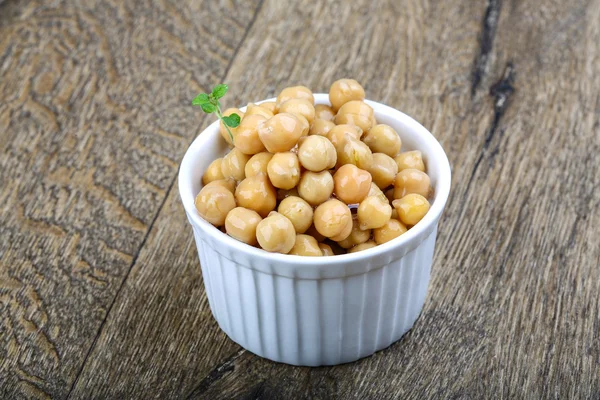 Canned chickpeas in bowl