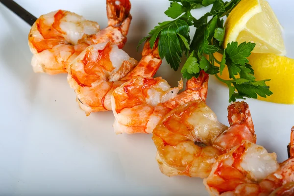 Brocheta de langostino tigre — Foto de Stock