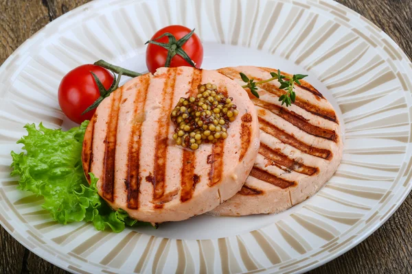 Fishburger salmon cutlet — Stock Photo, Image