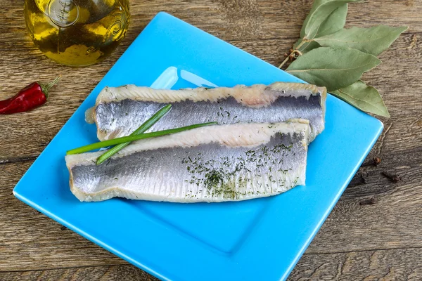 Herring fillet with dill — Stock Image Herring fillet with dill Stock Photo