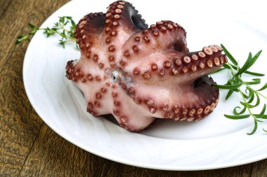 Herb ile haşlanmış ahtapot