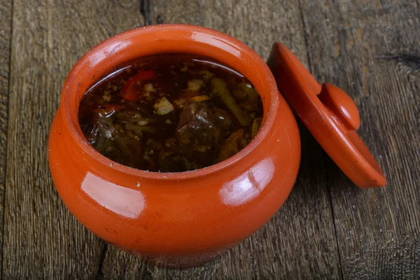 Hot Soup in the pot — Stock Photo, Image