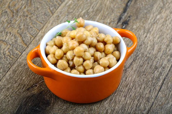 Canned chickpeas in bowl