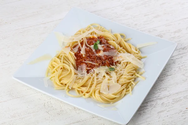 Pyszne spaghetti bolognese — Zdjęcie stockowe