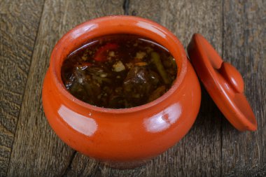 Tencerede lezzetli çorba