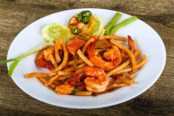 Spicy Pasta with seafood — Stock Photo, Image