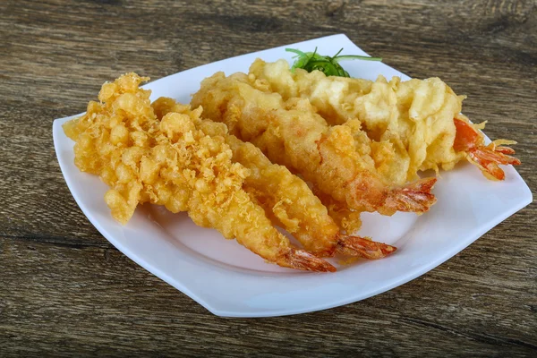 Cozinha asiática Camarão tempura — Fotografia de Stock