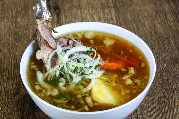 Sopa deliciosa com cordeiro — Fotografia de Stock