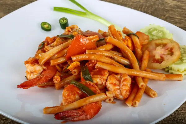 Spicy Pasta with seafood — Stock Photo, Image