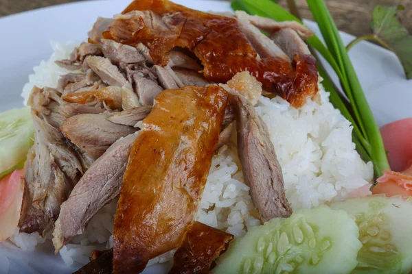 Pato asado con arroz —  Fotos de Stock