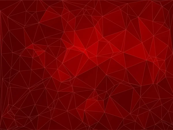 Abstract 2D red polygonal background — Stock Vector