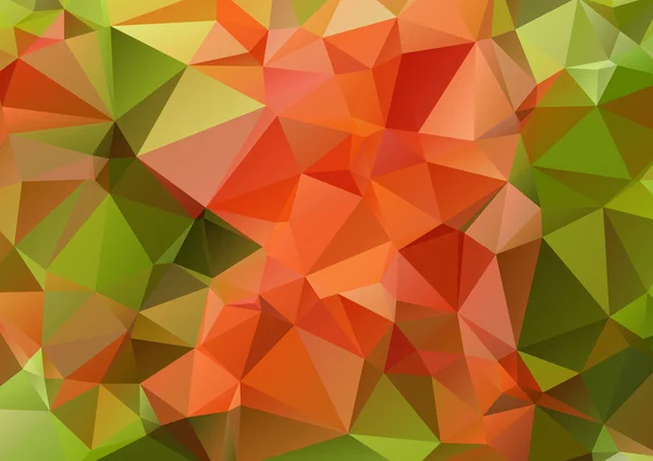 Зелено-красный абстрактный многоугольный фон — стоковый вектор