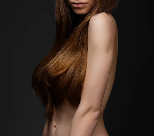 Beautiful thin naked female body perfect shape. — Stock Photo, Image