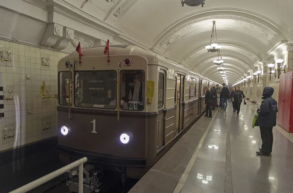 Retro train in Moscow subway.