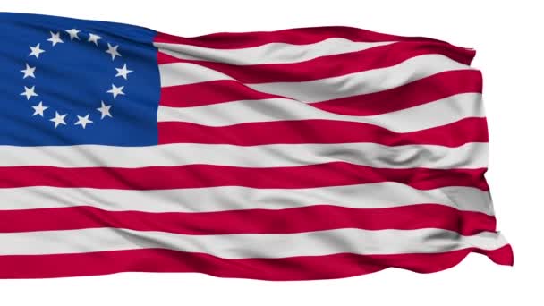 13 Stars Betsy Ross USA Isolated Waving Flag — Stock Video ...