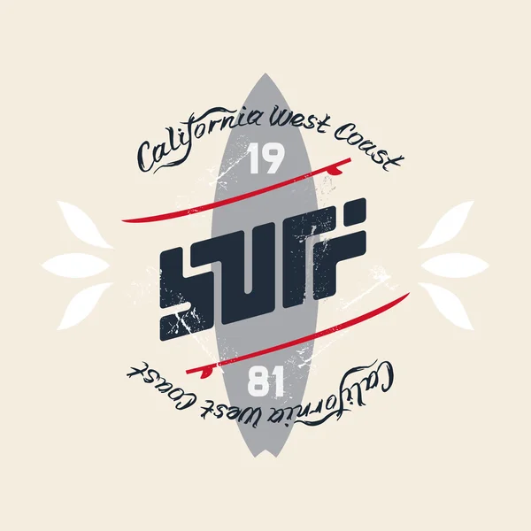 Emblema de surf Vintage — Vector de stock