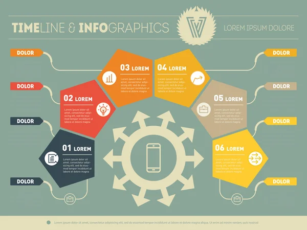 Concept d'entreprise avec six options — Image vectorielle