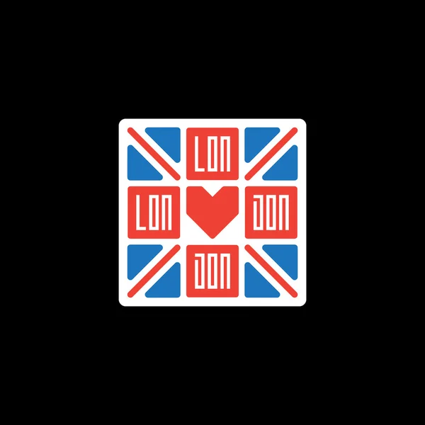 抽象的英国国旗并题字伦敦 — 图库矢量图片