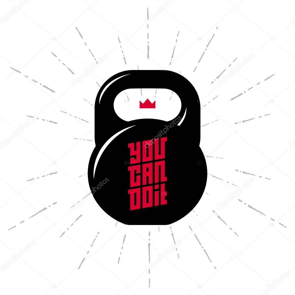 Kettle-bell with You Can Do it inscription