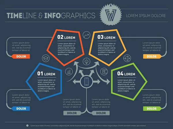 Infographic της τεχνολογίας ή εκπαίδευση διαδικασία — Διανυσματικό Αρχείο