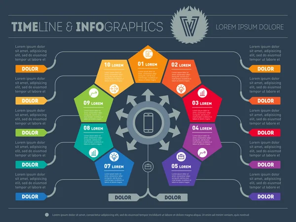 Infografik zu Technologie oder Ausbildungsprozess — Stockvektor