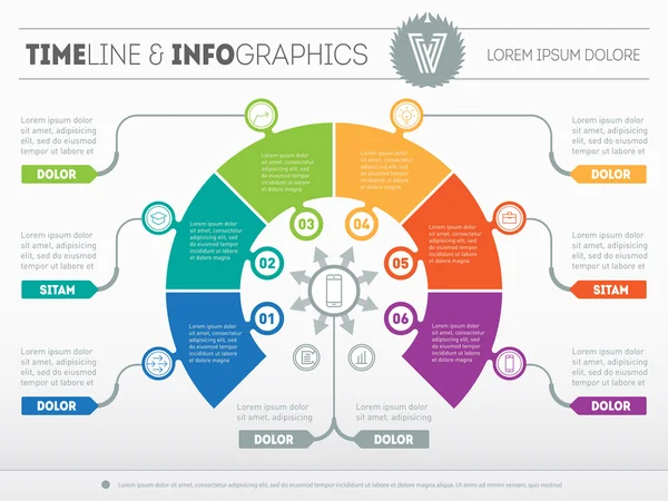 Üzleti infographic hat lehetőségek — Stock Vector