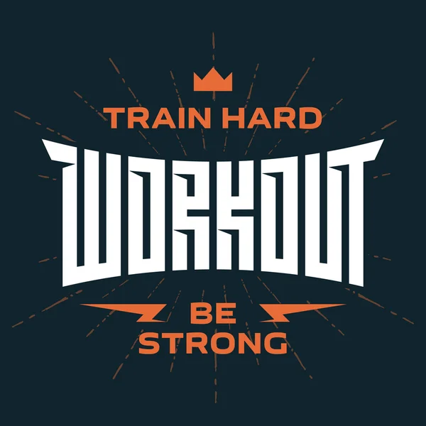 Emblema de treino com slogans motivadores —  Vetores de Stock
