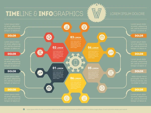 Infographie de la technologie ou du processus éducatif — Image vectorielle