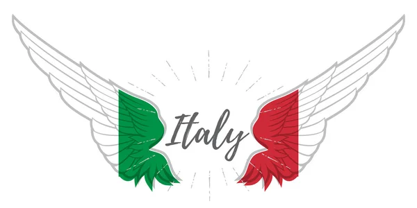 Abstrakt vingar med Italien flagg färger. — Stock vektor