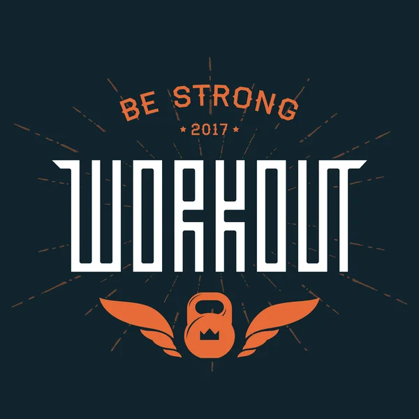 Workout emblem with original lettering — Stock Vector