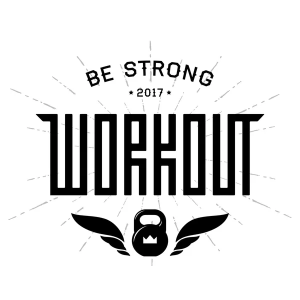 Workout emblem with original lettering — Stock Vector