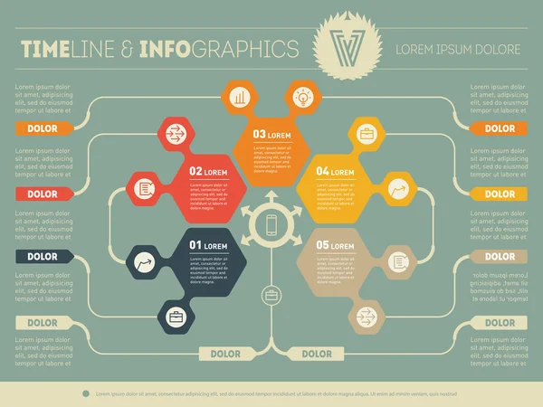 Infografik zu Technologie oder Ausbildungsprozess — Stockvektor