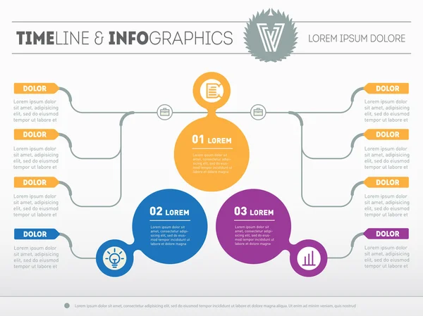 Infographic technológia vagy oktatási folyamat — Stock Vector