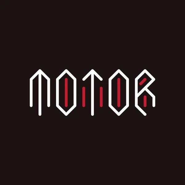 Motor - originele belettering — Stockvector