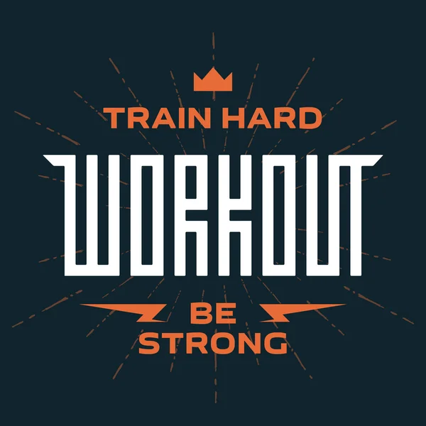 Workout emblem with original lettering — Stock Vector