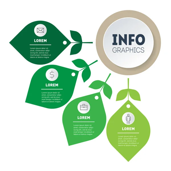 Wachstum Und Entwicklung Grüner Technologien Infografik Form Eines Sektors Präsentation — Stockvektor