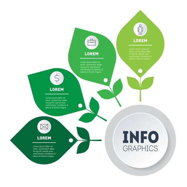 Tillväxt Och Utveckling Grön Teknik Infografik Form Sektor Presentation Diagram — Stock vektor