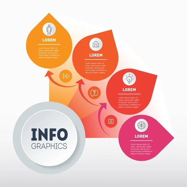 Infografika Formě Sektoru Kruhu Obchodní Prezentace Koncepce Možnostmi Informační Grafika — Stockový vektor