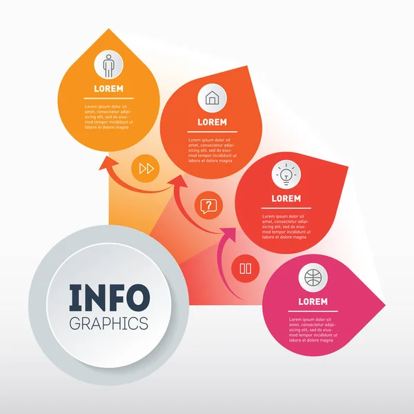 Infografía Forma Sector Círculo Concepto Presentación Negocios Con Opciones Información — Archivo Imágenes Vectoriales