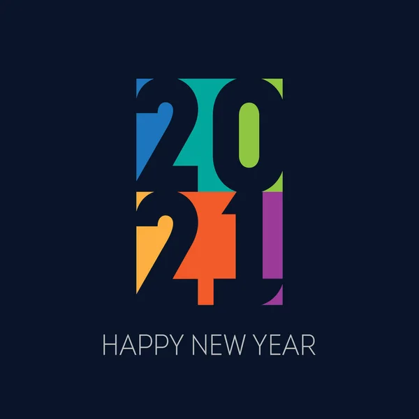 2021 Brochure Calendar Cover Design Template Happy New Year Vertical — Stock Vector
